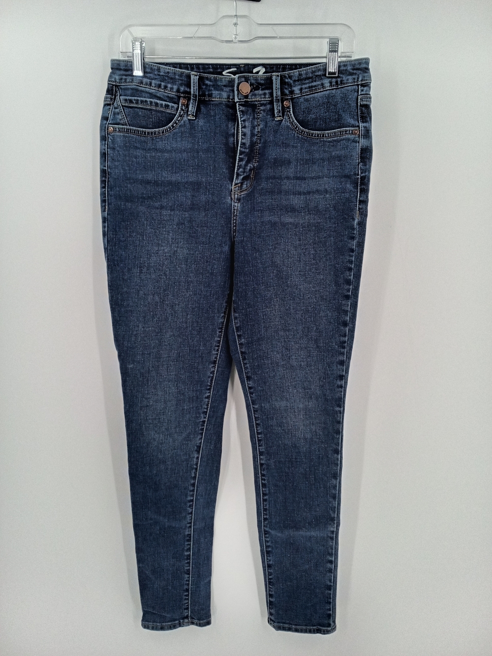 Seven7 Women's Skinny Jeans in Dark Blue Wash